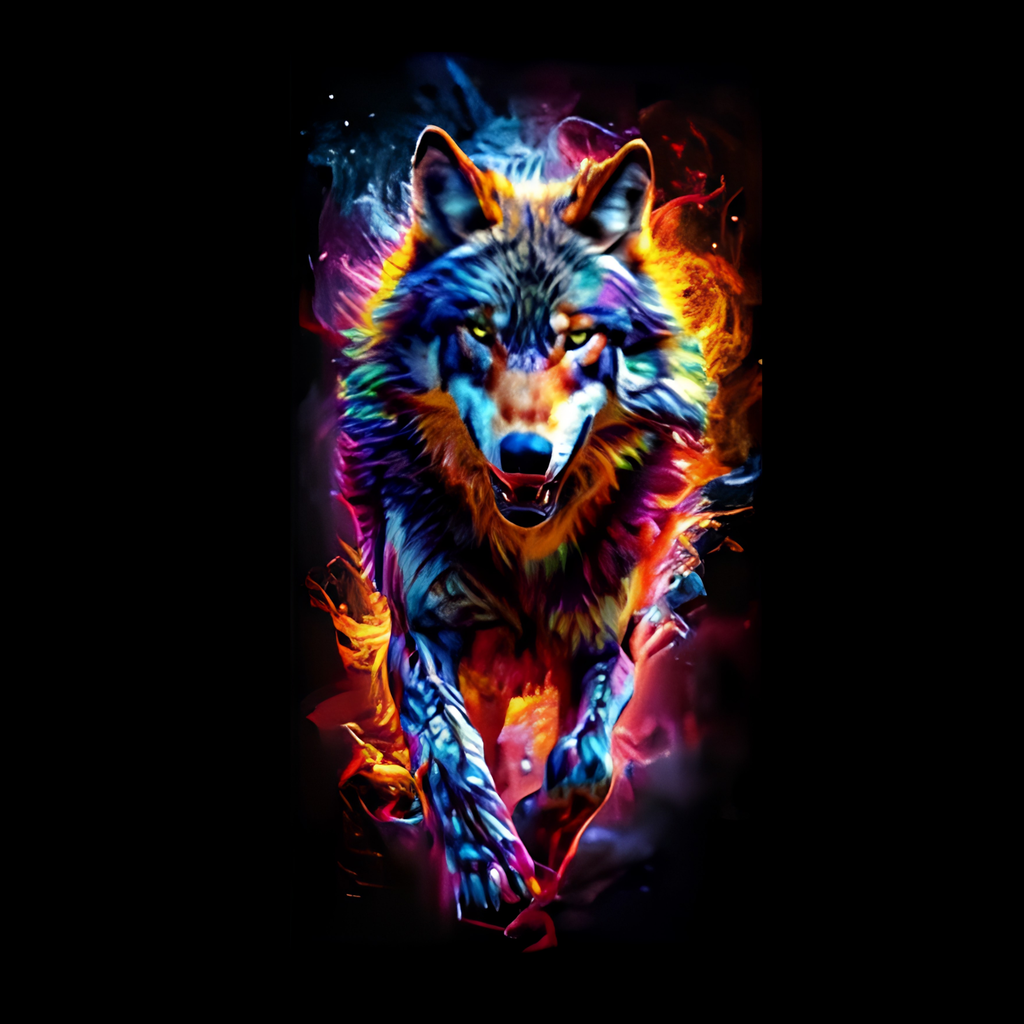 Fiercely Fire Wolf Diamond Painting