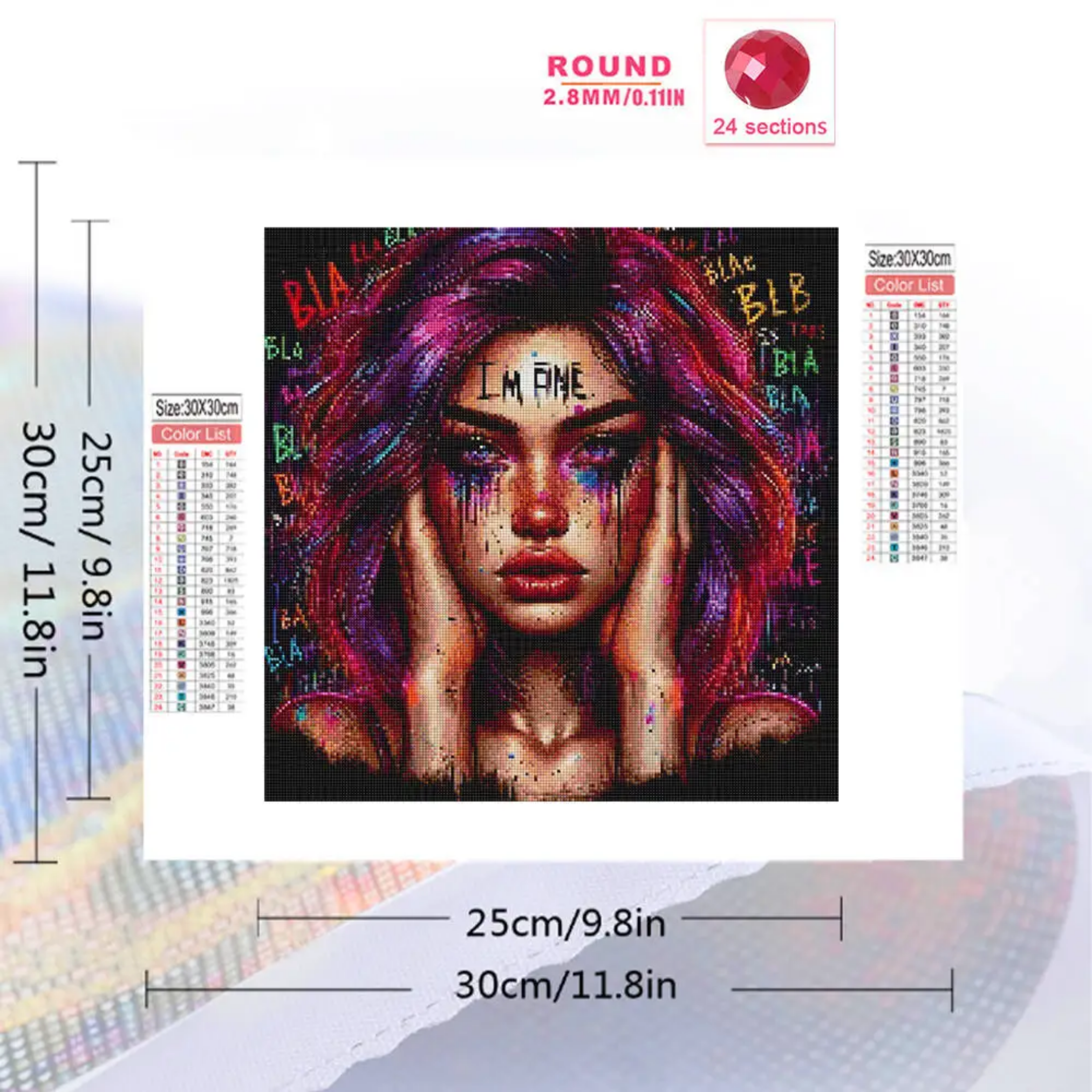 "I'm Fine" Woman's Portrait Diamond Painting Kit